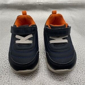 Carter's Just One You Boys Sneaker Navy Orange Hook & Loop Comfort Size 4